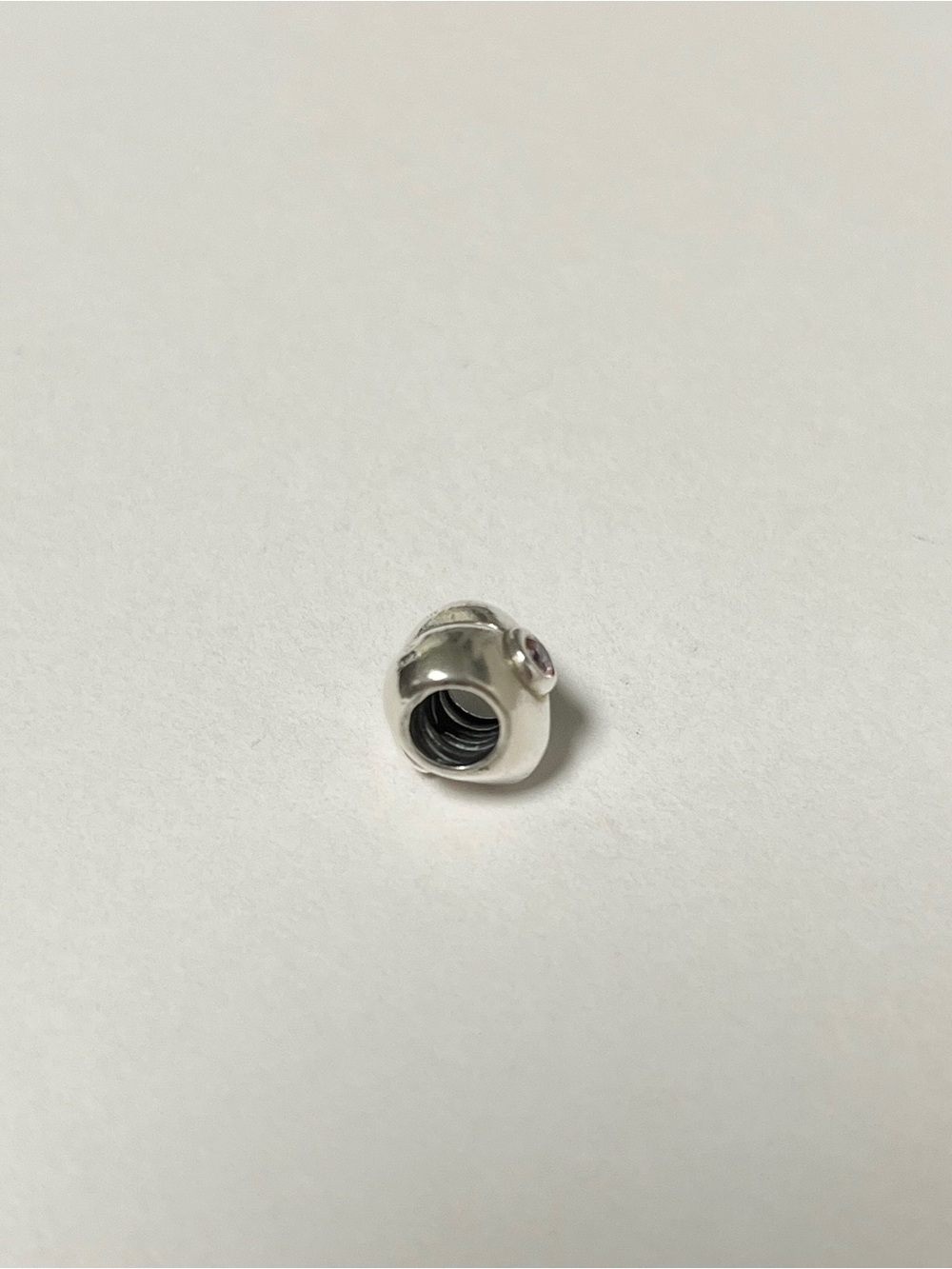 Pandora Silver Heart Charm with Pink Accent Stone - Picture 3 of 3